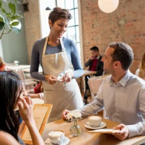 servers taking costumers orders