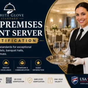 White Glove On-Premises Event Server Certification training for professional servers working in hotels, banquet halls, and event venues